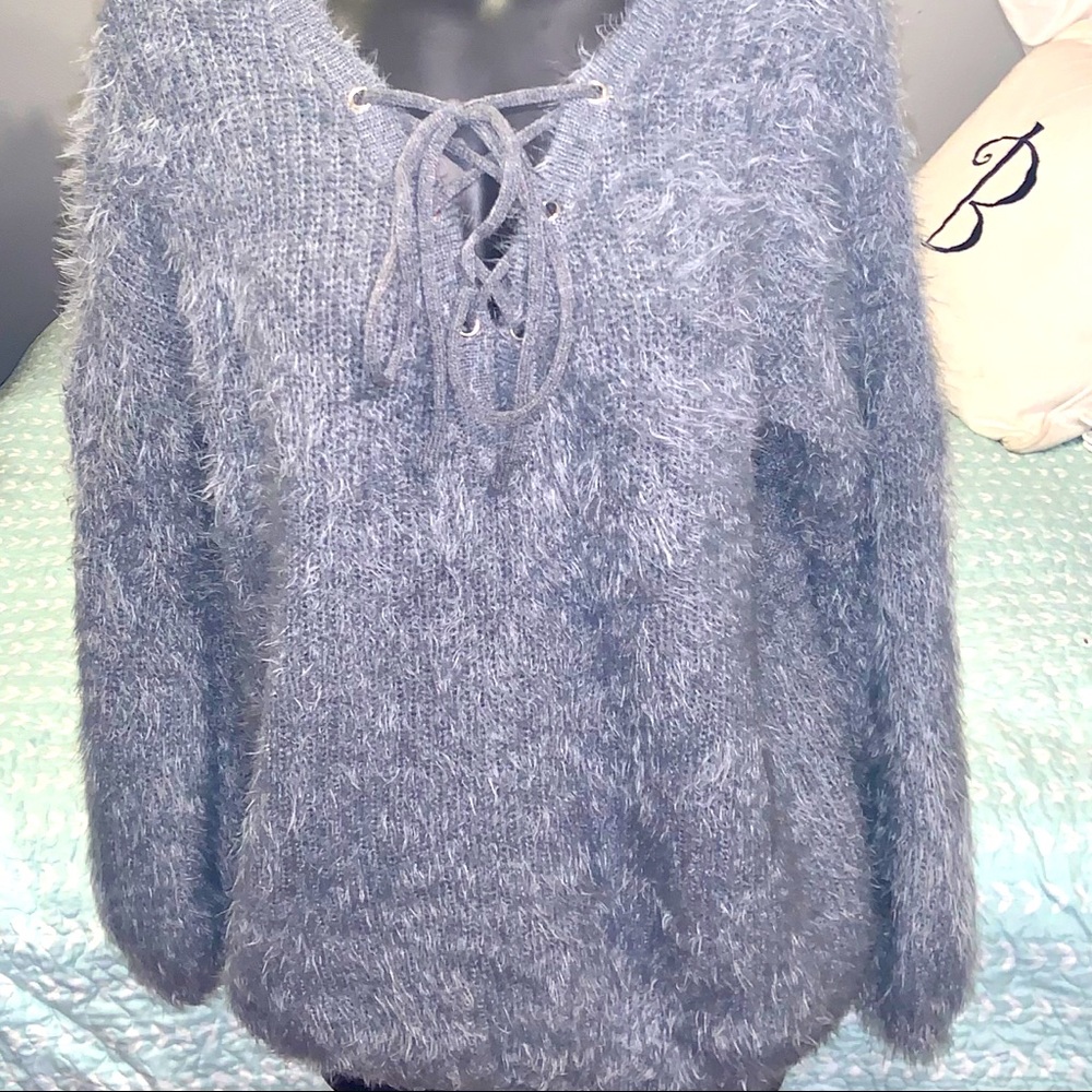 HYFVE sweater, tie detail, thick & warm - sz:S